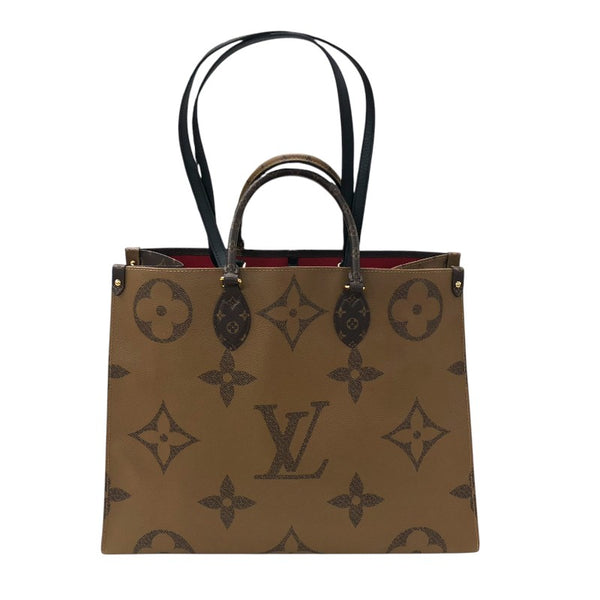 ルイ・ヴィトン LOUIS VUITTON オンザゴーGM M45320 ブラウン モノグラム ジャイアント・リバース レディース トートバッグ