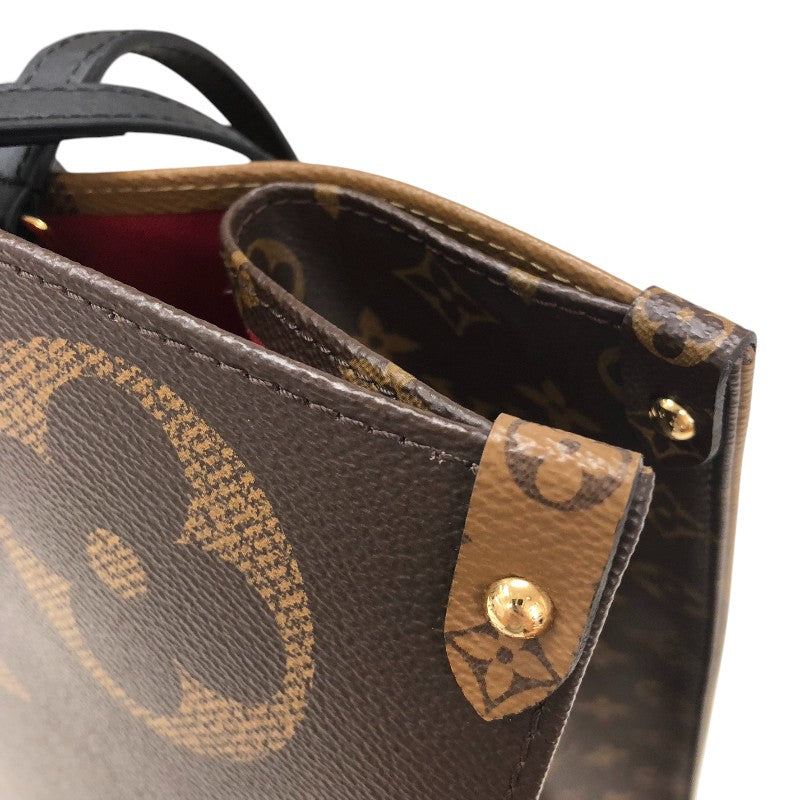 ルイ・ヴィトン LOUIS VUITTON オンザゴーGM M45320 ブラウン モノグラム ジャイアント・リバース レディース トートバッグ