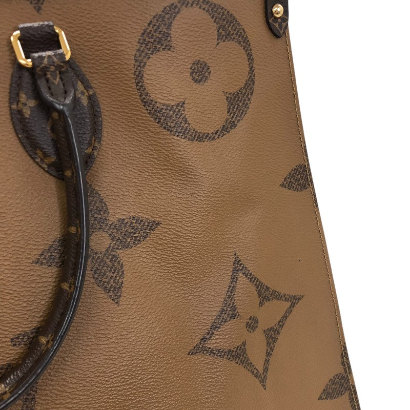ルイ・ヴィトン LOUIS VUITTON オンザゴーGM M45320 ブラウン モノグラム ジャイアント・リバース レディース トートバッグ
