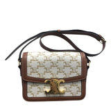 セリーヌ CELINE ティーントリオンフバッグ 188882 ホワイト トリオンフキャンバス・カーフスキン レディース ショルダーバッグ