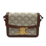 セリーヌ CELINE ティーントリオンフバッグ 188882 ホワイト/ブラウン トリオンフキャンバス レディース ショルダーバッグ