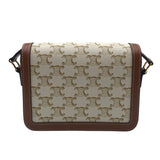 セリーヌ CELINE ティーントリオンフバッグ 188882 ホワイト/ブラウン トリオンフキャンバス レディース ショルダーバッグ