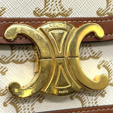 セリーヌ CELINE ティーントリオンフ バッグ 188882 ホワイト×タン ゴールド金具 トリオンフキャンバス レディース ショルダーバッグ