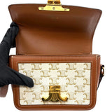 セリーヌ CELINE ティーントリオンフ バッグ 188882 ホワイト×タン ゴールド金具 トリオンフキャンバス レディース ショルダーバッグ