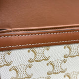セリーヌ CELINE ティーントリオンフ バッグ 188882 ホワイト×タン ゴールド金具 トリオンフキャンバス レディース ショルダーバッグ