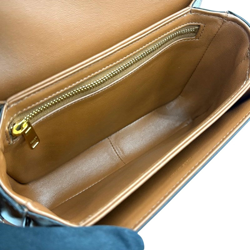 セリーヌ CELINE ティーントリオンフ バッグ 188882 ホワイト×タン ゴールド金具 トリオンフキャンバス レディース ショルダーバッグ