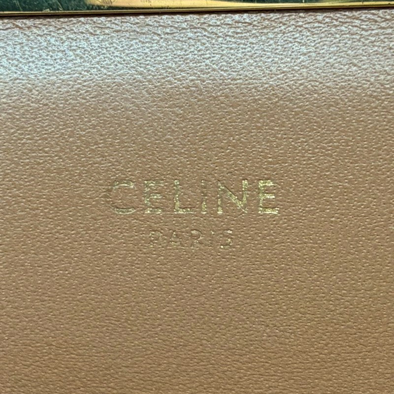 セリーヌ CELINE ティーントリオンフ バッグ 188882 ホワイト×タン ゴールド金具 トリオンフキャンバス レディース ショルダーバッグ