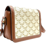 セリーヌ CELINE ティーントリオンフ バッグ 188882 ホワイト×タン ゴールド金具 トリオンフキャンバス レディース ショルダーバッグ