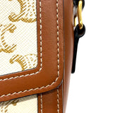 セリーヌ CELINE ティーントリオンフ バッグ 188882 ホワイト×タン ゴールド金具 トリオンフキャンバス レディース ショルダーバッグ