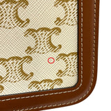 セリーヌ CELINE ティーントリオンフ バッグ 188882 ホワイト×タン ゴールド金具 トリオンフキャンバス レディース ショルダーバッグ