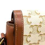 セリーヌ CELINE ティーントリオンフ バッグ 188882 ホワイト×タン ゴールド金具 トリオンフキャンバス レディース ショルダーバッグ