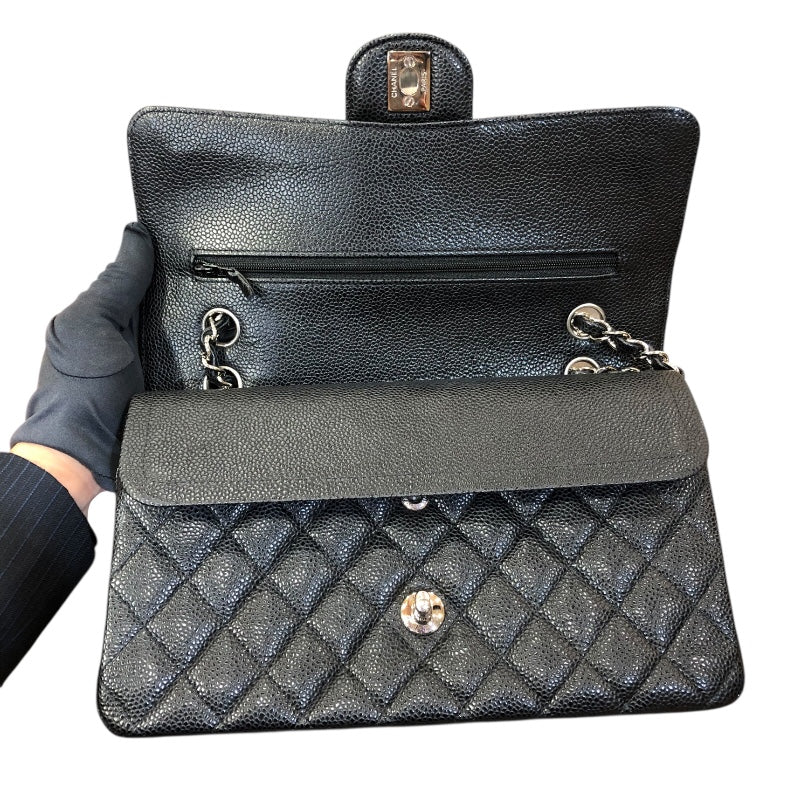 シャネル CHANEL マトラッセ25 A01112 ブラック/シルバー金具 キャビア レディース ショルダーバッグ