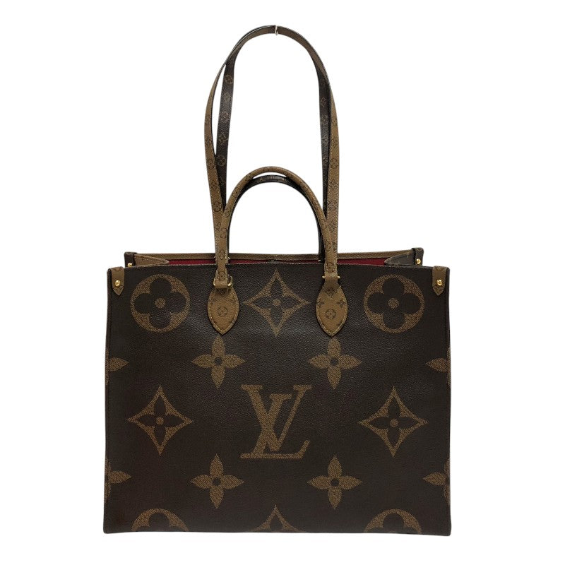 ルイ・ヴィトン LOUIS VUITTON オンザゴーGM M44576 ブラウン モノグラム ジャイアント・リバース レディース トートバッグ