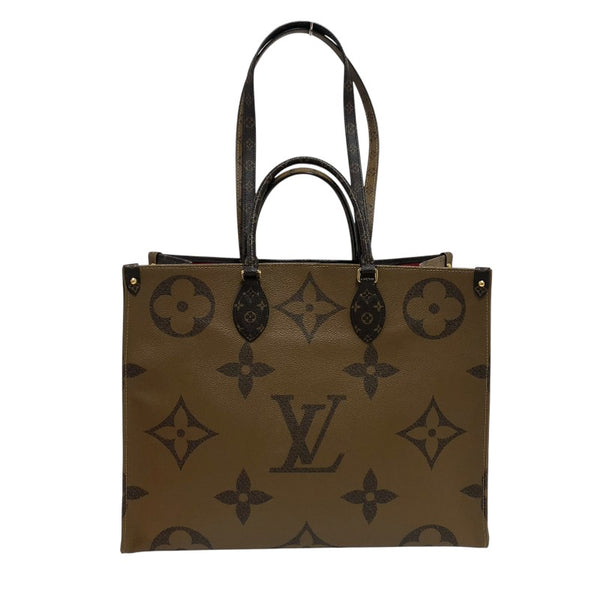 ルイ・ヴィトン LOUIS VUITTON オンザゴーGM M44576 ブラウン モノグラム ジャイアント・リバース レディース トートバッグ