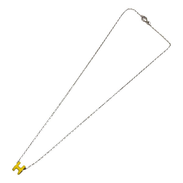 エルメス HERMES ポップアッシュミニネックレス ジョーヌ/SV メタル ジュエリー