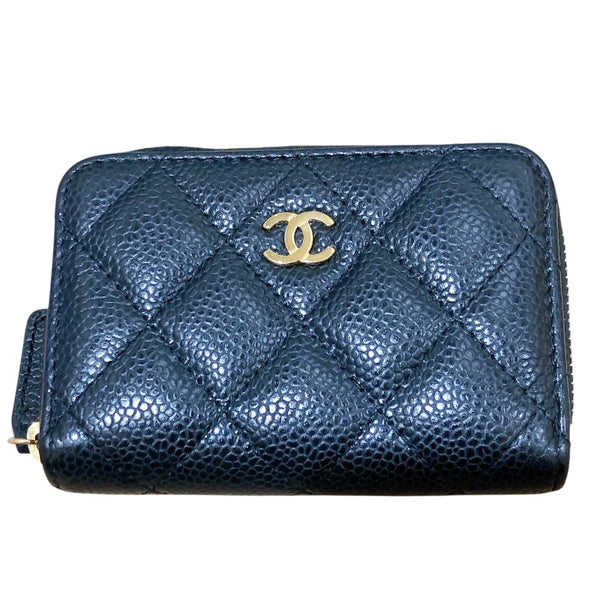 シャネル CHANEL クラシックジップコインパース AP0216 ブラウン/ゴールド金具 キャビアスキン レディース コインケース