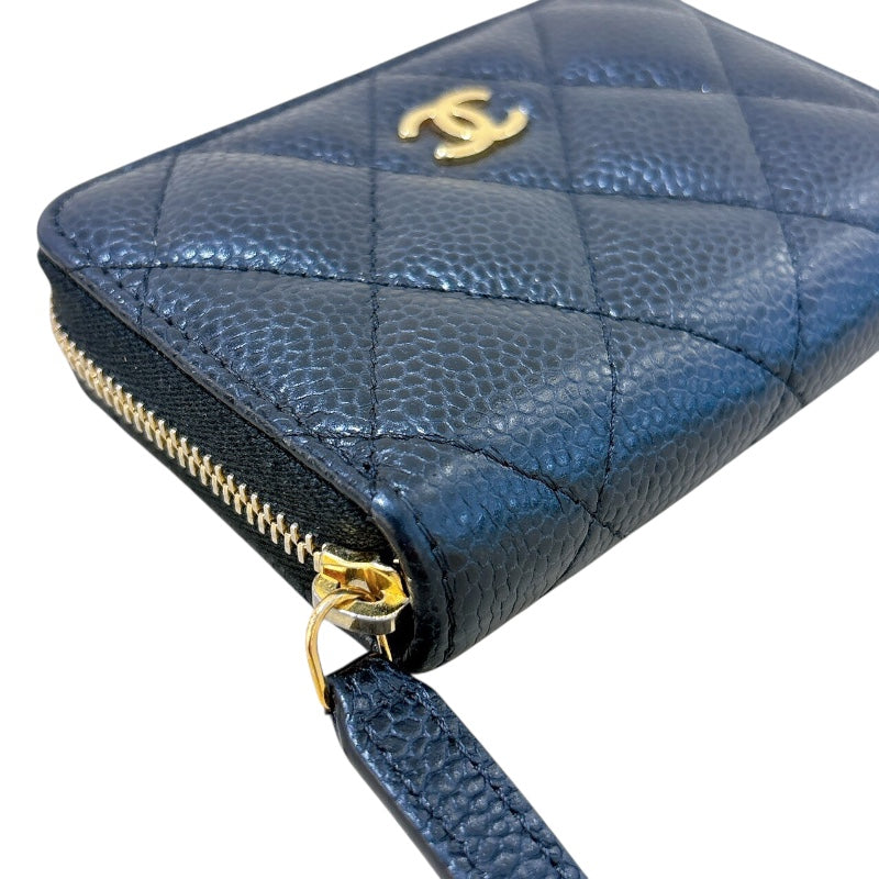 シャネル CHANEL クラシックジップコインパース AP0216 ブラウン/ゴールド金具 キャビアスキン レディース コインケース