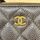 シャネル CHANEL クラシックジップコインパース AP0216 ブラウン/ゴールド金具 キャビアスキン レディース コインケース