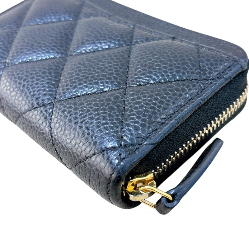 シャネル CHANEL クラシックジップコインパース AP0216 ブラウン/ゴールド金具 キャビアスキン レディース コインケース