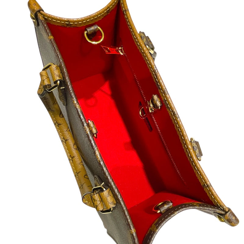 ルイ・ヴィトン LOUIS VUITTON オンザゴーPM M46373 ブラウン モノグラム・ジャイアント・リバース レディース ハンドバッグ