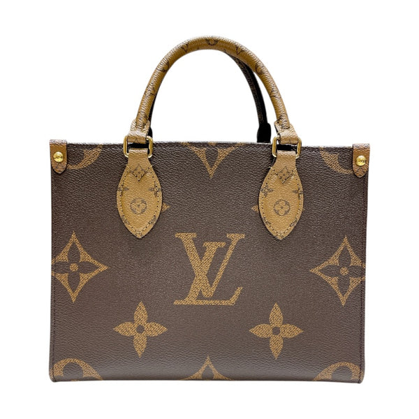 ルイ・ヴィトン LOUIS VUITTON オンザゴーPM M46373 ブラウン モノグラム・ジャイアント・リバース レディース ハンドバッグ