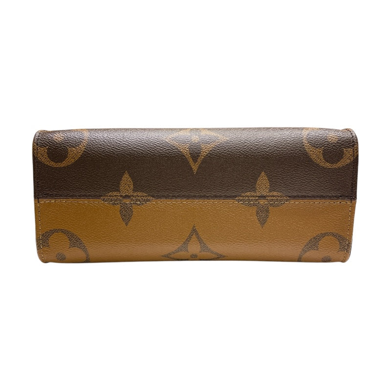 ルイ・ヴィトン LOUIS VUITTON オンザゴーPM M46373 ブラウン モノグラム・ジャイアント・リバース レディース ハンドバッグ