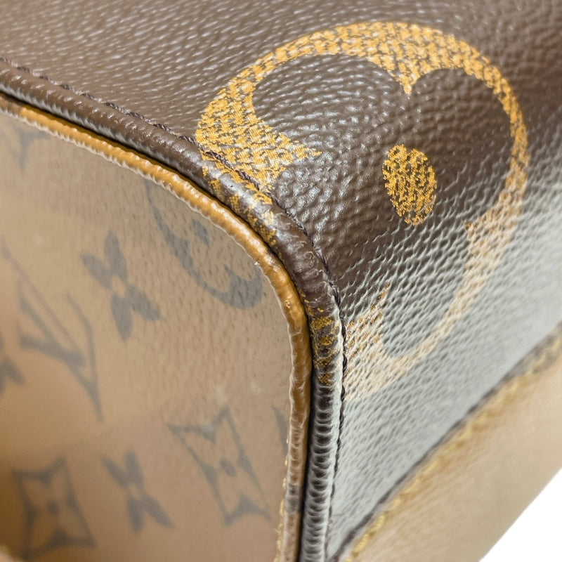 ルイ・ヴィトン LOUIS VUITTON オンザゴーPM M46373 ブラウン モノグラム・ジャイアント・リバース レディース ハンドバッグ