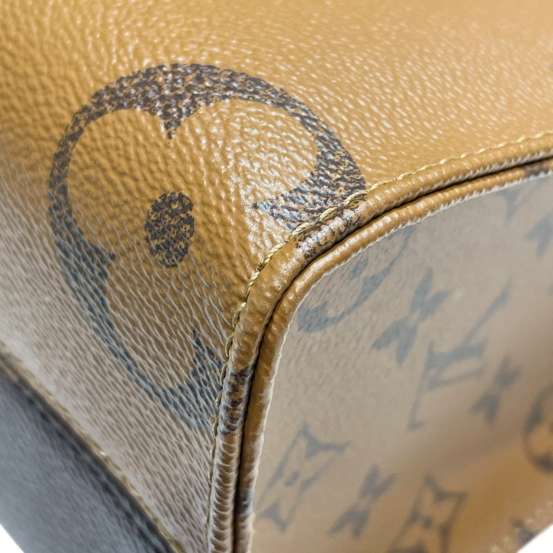 ルイ・ヴィトン LOUIS VUITTON オンザゴーPM M46373 ブラウン モノグラム・ジャイアント・リバース レディース ハンドバッグ