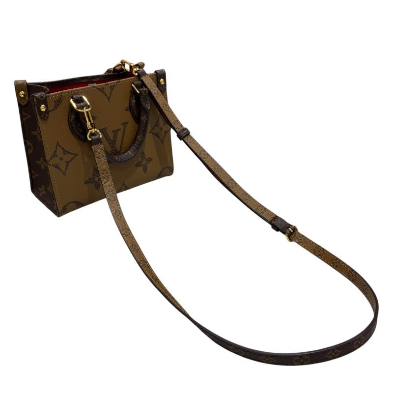 ルイ・ヴィトン LOUIS VUITTON オンザゴーBB M46839 モノグラムジャイアントリバース PVC レディース ハンドバッグ