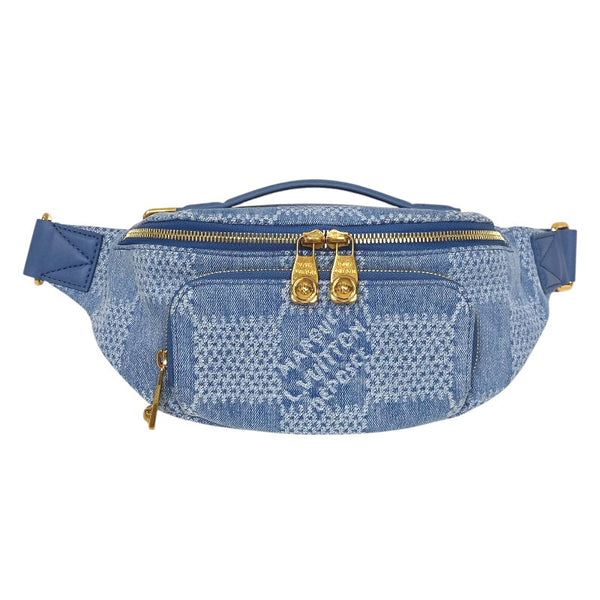 ルイ・ヴィトン LOUIS VUITTON ラッシュ・バムバッグ N00205 デニムブルー ゴールド金具 ダミエ・デニム3D ユニセックス ボディバッグ