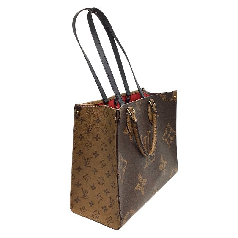 ルイ・ヴィトン LOUIS VUITTON オンザゴーMM M45321 ブラウン モノグラムジャイアントリバース レディース トートバッグ