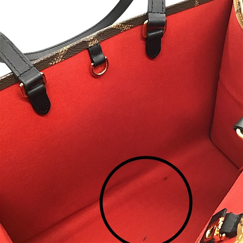 ルイ・ヴィトン LOUIS VUITTON オンザゴーMM M45321 ブラウン モノグラムジャイアントリバース レディース トートバッグ