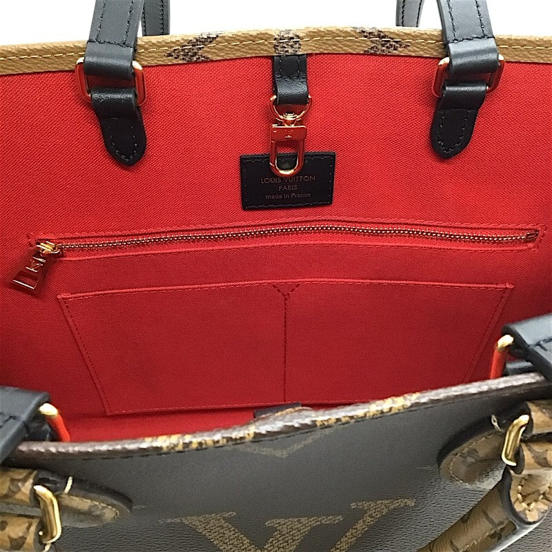 ルイ・ヴィトン LOUIS VUITTON オンザゴーMM M45321 ブラウン モノグラムジャイアントリバース レディース トートバッグ