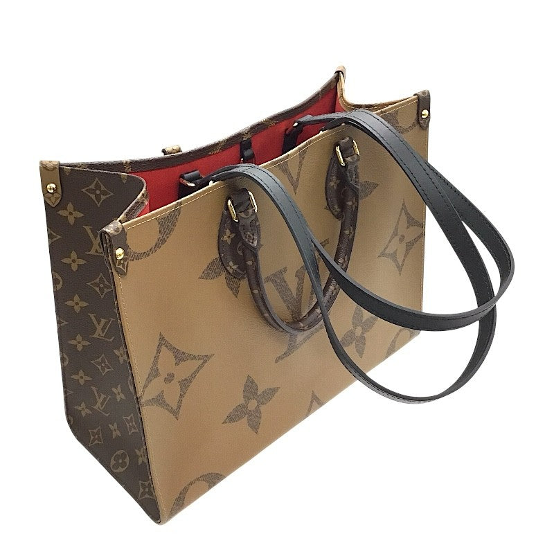 ルイ・ヴィトン LOUIS VUITTON オンザゴーMM M45321 ブラウン モノグラムジャイアントリバース レディース トートバッグ