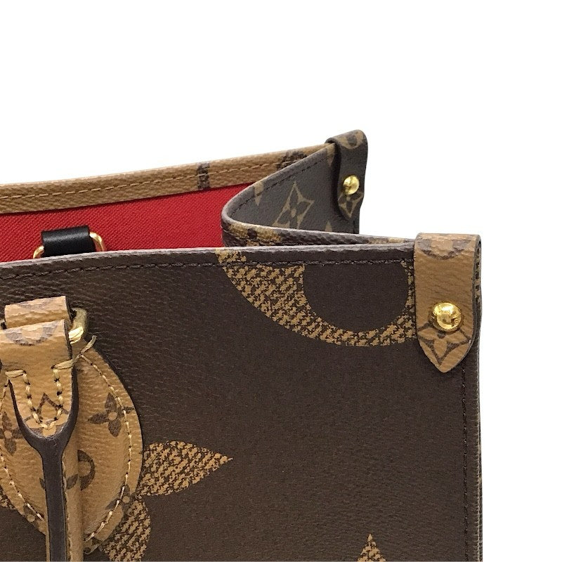 ルイ・ヴィトン LOUIS VUITTON オンザゴーMM M45321 ブラウン モノグラムジャイアントリバース レディース トートバッグ