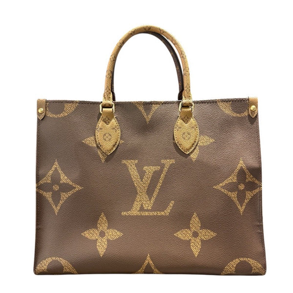 ルイ・ヴィトン LOUIS VUITTON オンザゴーMM M4532 ブラウン モノグラムジャイアント・リバース レディース ハンドバッグ