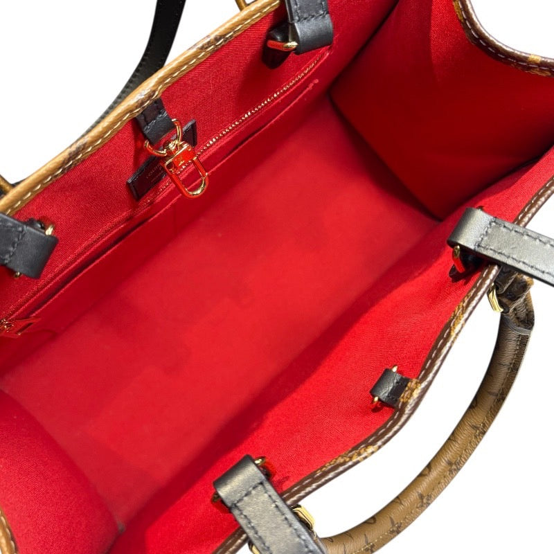 ルイ・ヴィトン LOUIS VUITTON オンザゴーMM M4532 ブラウン モノグラムジャイアント・リバース レディース ハンドバッグ