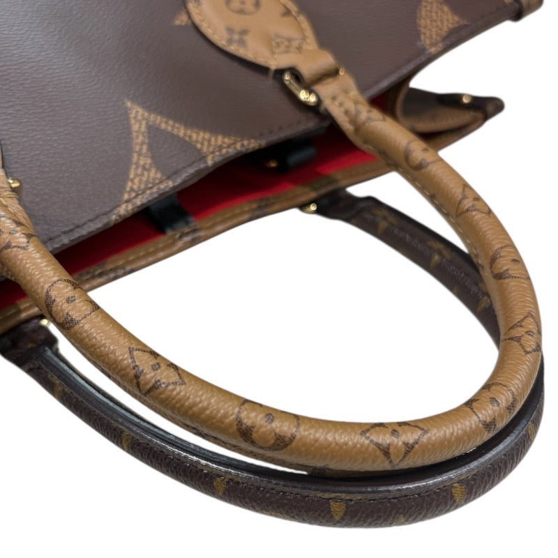 ルイ・ヴィトン LOUIS VUITTON オンザゴーMM M4532 ブラウン モノグラムジャイアント・リバース レディース ハンドバッグ