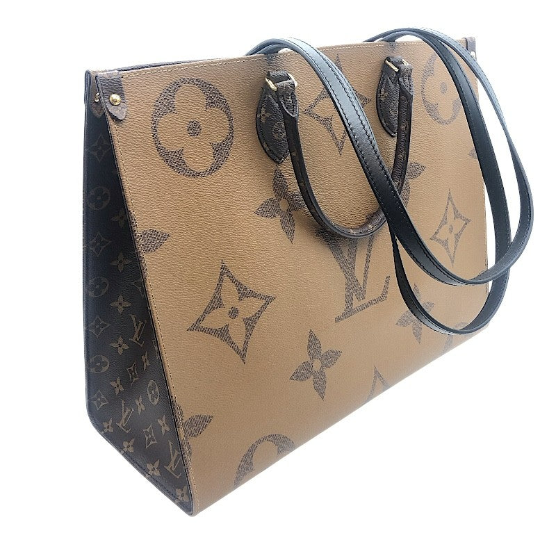 ルイ・ヴィトン LOUIS VUITTON オンザゴーGM M45320 ブラウン モノグラム・ジャイアントリバース ユニセックス トートバッグ
