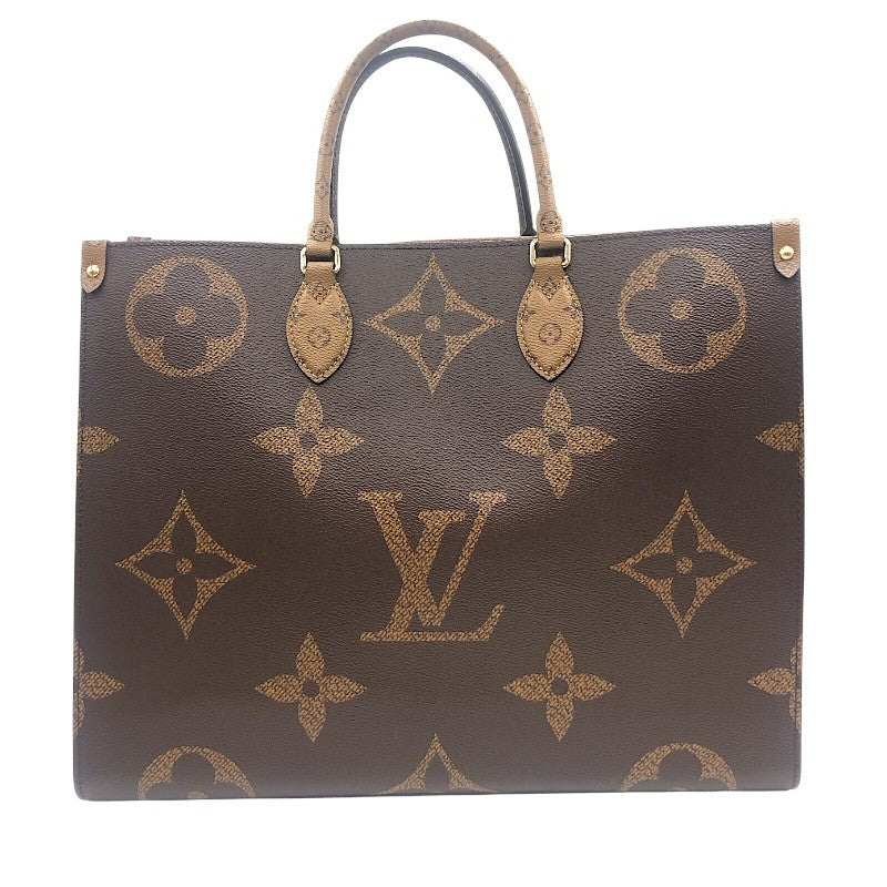 ルイ・ヴィトン LOUIS VUITTON オンザゴーGM M45320 ブラウン モノグラム・ジャイアントリバース ユニセックス トートバッグ