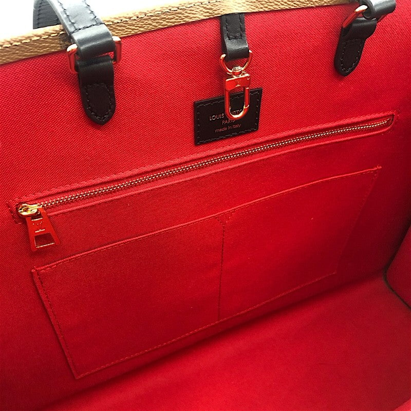 ルイ・ヴィトン LOUIS VUITTON オンザゴーGM M45320 ブラウン モノグラム・ジャイアントリバース ユニセックス トートバッグ