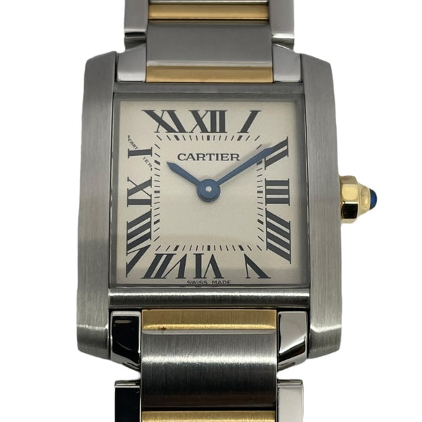 カルティエ Cartier タンクフランセーズSM W51007Q4 アイボリー K18YG/SS クオーツ レディース 腕時計