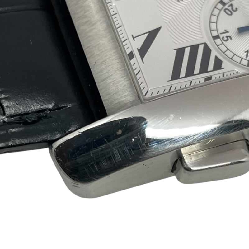 カルティエ Cartier タンクMC クロノグラフ W5330007 ホワイト SS/革ベルト（社外品） 自動巻き メンズ 腕時計