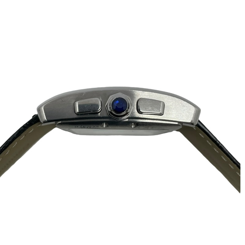 カルティエ Cartier タンクMC クロノグラフ W5330007 ホワイト SS/革ベルト（社外品） 自動巻き メンズ 腕時計