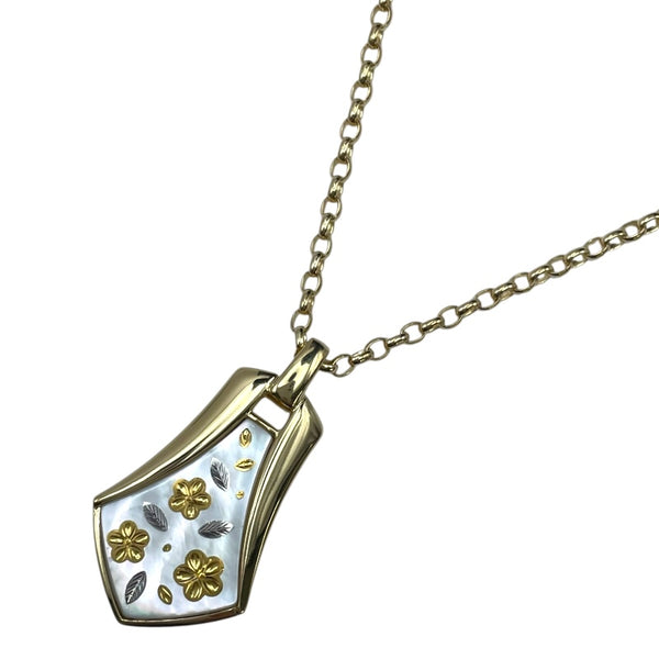 ミキモト MIKIMOTO ピクウェネックレス イエローゴールド K18YG/シェル/ダイヤモンド ジュエリー