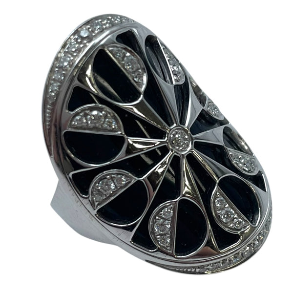 ブルガリ BVLGARI インタルシオリング ホワイトゴールド 750WG/オニキス/ダイヤモンド ジュエリー