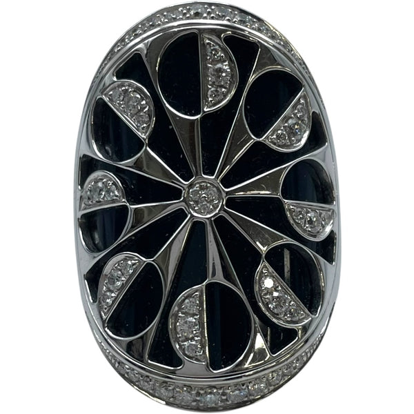 ブルガリ BVLGARI インタルシオリング ホワイトゴールド 750WG/オニキス/ダイヤモンド ジュエリー