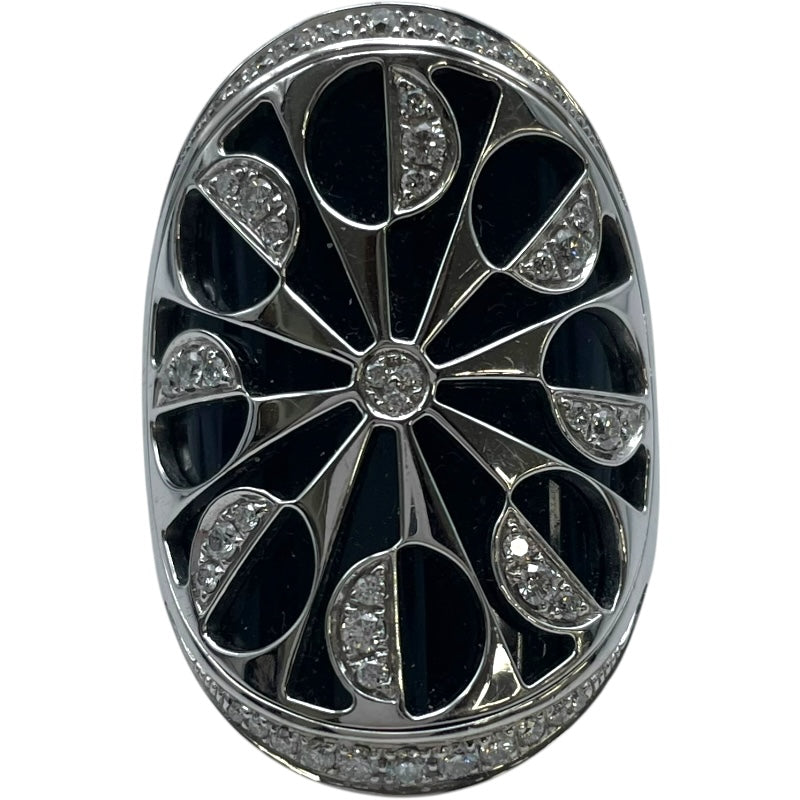 ブルガリ BVLGARI インタルシオリング ホワイトゴールド 750WG/オニキス/ダイヤモンド ジュエリー