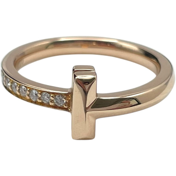 ティファニー TIFFANY＆CO Tワンダイヤリング ピンクゴールド 750PG ジュエリー