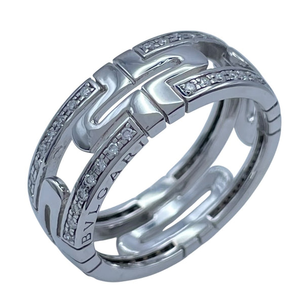 ブルガリ BVLGARI パレンテシオープンワークダイヤリング ホワイトゴールド K18WG ジュエリー